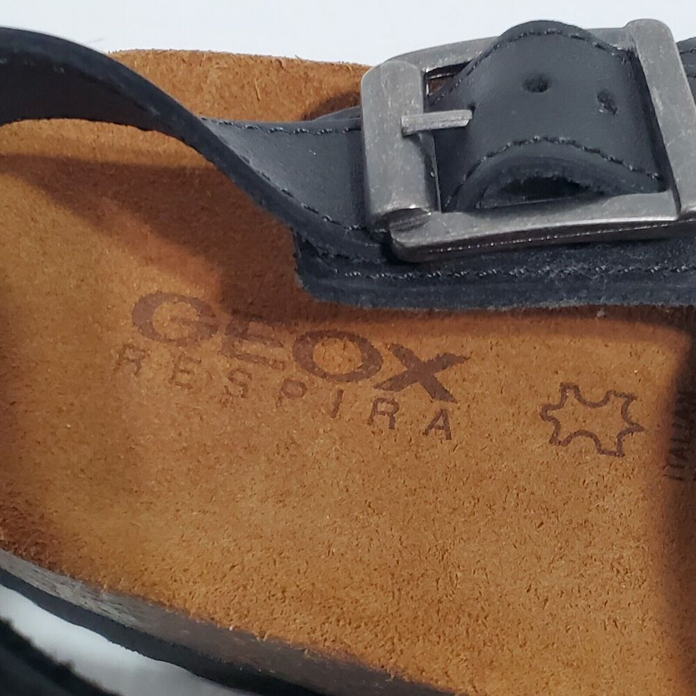 GEOX Mens Size 45/12 Respira 3 Strap Sandals Leather Cork insole Italy LkNw‎ - Picture 4 of 8